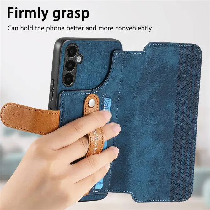 Housse Samsung Galaxy A57 Portefeuille Cuir Rétro avec Sangle