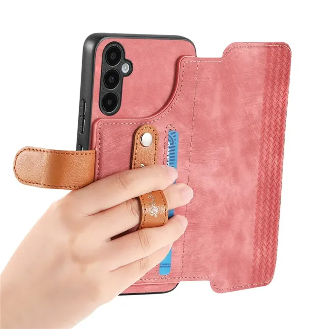 Housse Samsung Galaxy A57 Portefeuille Cuir Rétro avec Sangle