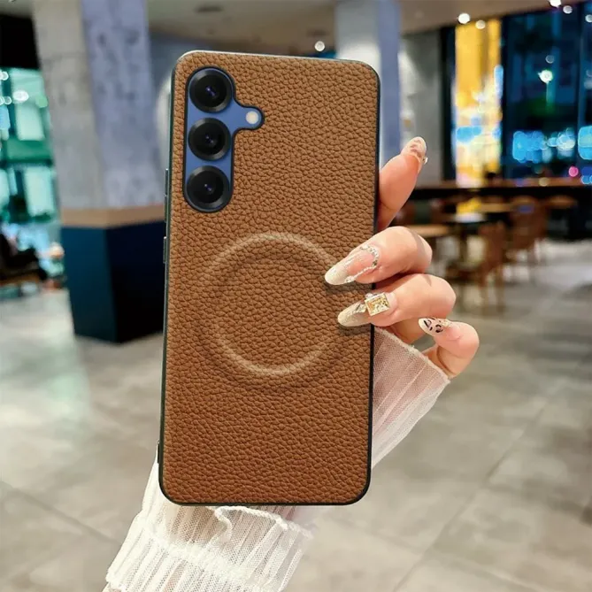 Coque Samsung Galaxy A57 Simili Cuir Litchi Magnétique