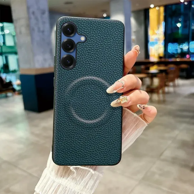 Coque Samsung Galaxy A57 Simili Cuir Litchi Magnétique