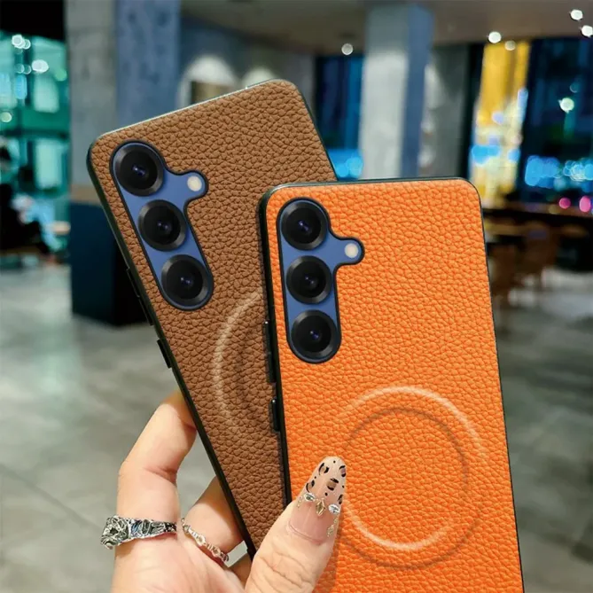 Coque Samsung Galaxy A57 Simili Cuir Litchi Magnétique