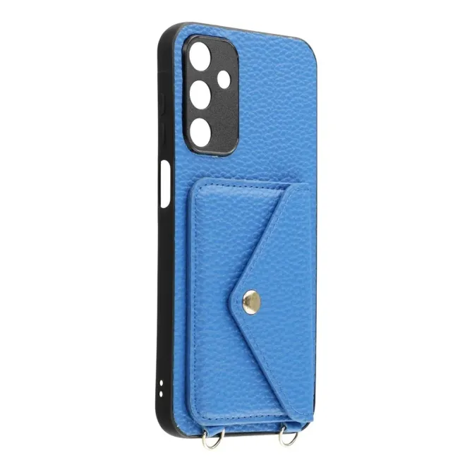 Coque Samsung Galaxy A57 Texture Litchi Porte-Cartes et Bandoulière