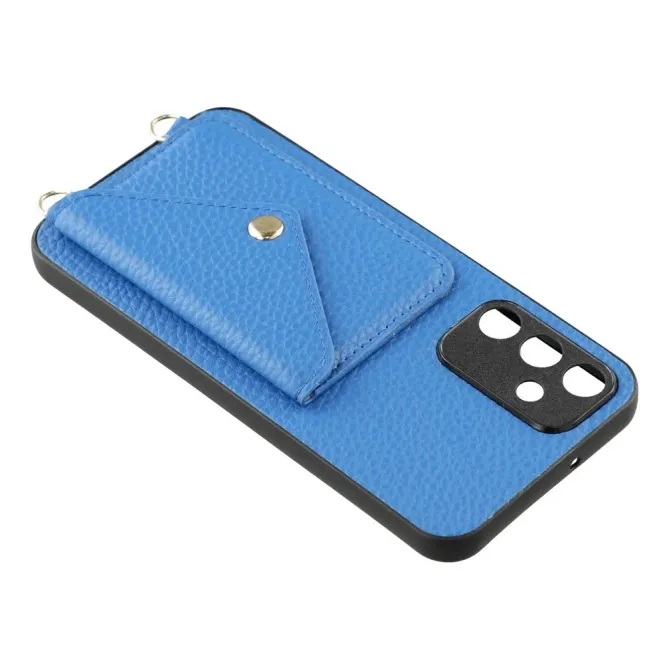 Coque Samsung Galaxy A57 Texture Litchi Porte-Cartes et Bandoulière