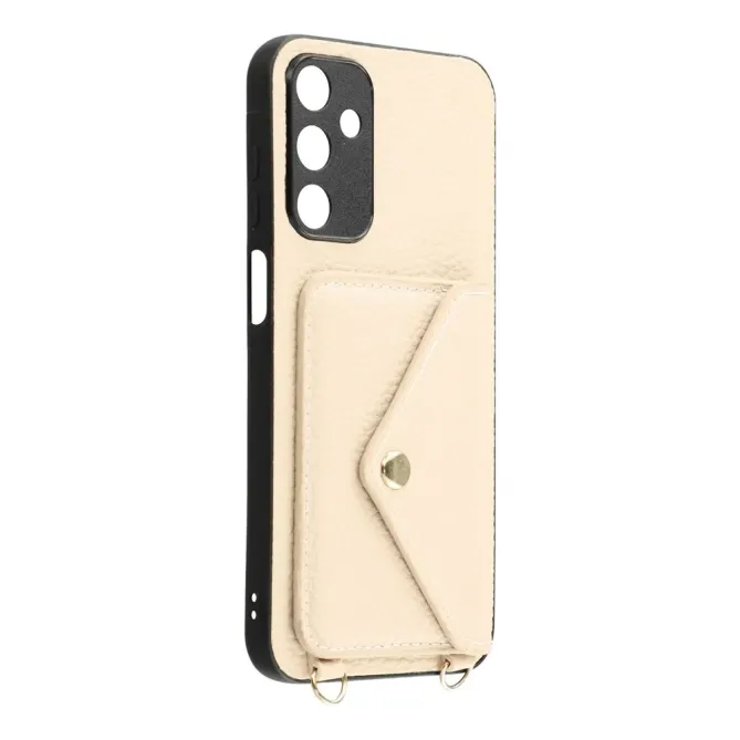 Coque Samsung Galaxy A57 Texture Litchi Porte-Cartes et Bandoulière