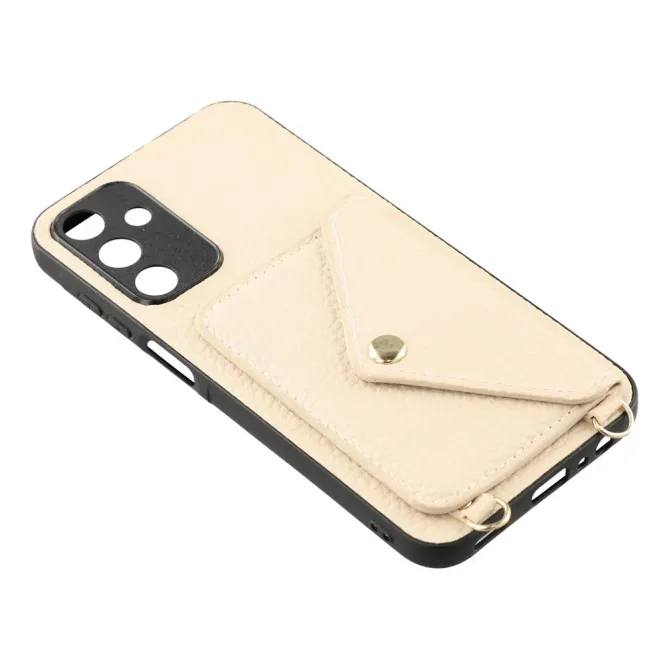 Coque Samsung Galaxy A57 Texture Litchi Porte-Cartes et Bandoulière