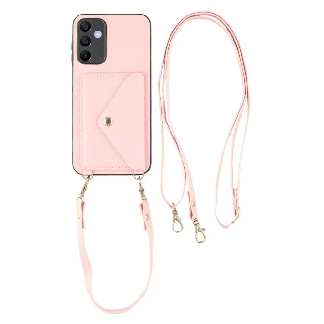 Coque Samsung Galaxy A57 Texture Litchi Porte-Cartes et Bandoulière