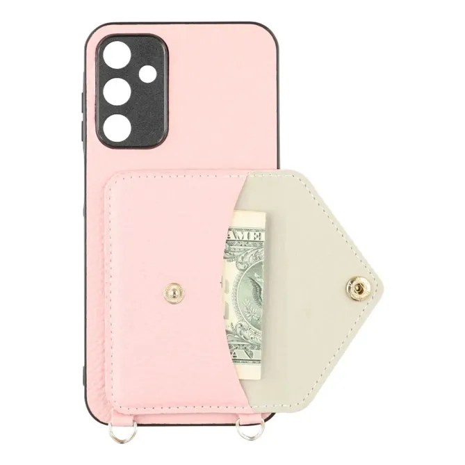 Coque Samsung Galaxy A57 Texture Litchi Porte-Cartes et Bandoulière