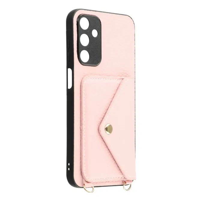 Coque Samsung Galaxy A57 Texture Litchi Porte-Cartes et Bandoulière