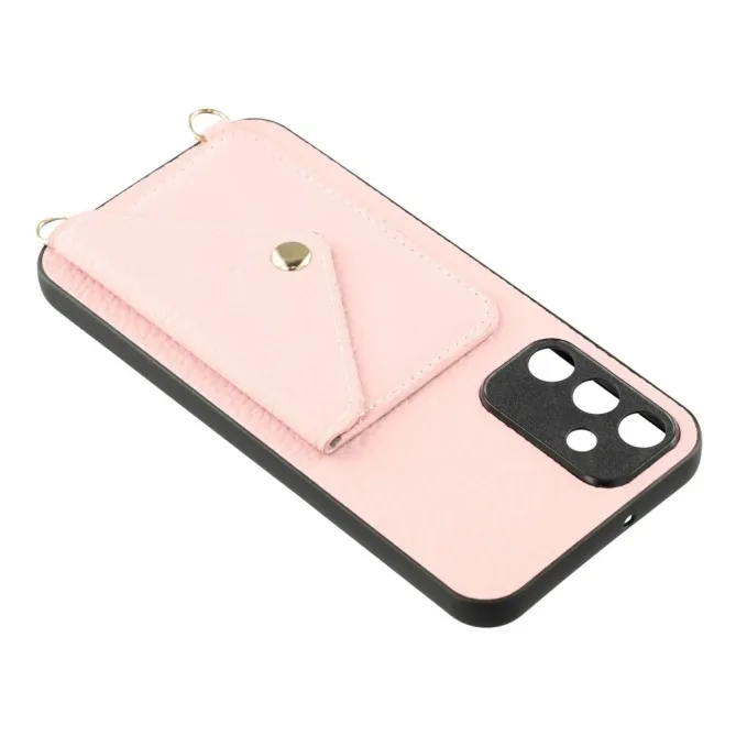 Coque Samsung Galaxy A57 Texture Litchi Porte-Cartes et Bandoulière