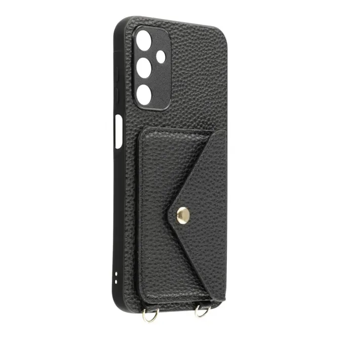 Coque Samsung Galaxy A57 Texture Litchi Porte-Cartes et Bandoulière