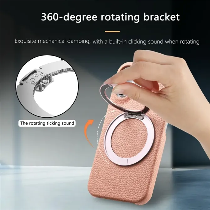 Coque Samsung Galaxy A57 Cuir Grainé Magnétique Anneau Rotatif