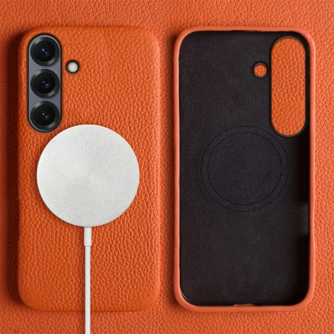 Coque Samsung Galaxy A57 TORO Cuir Véritable Grainé Magnétique