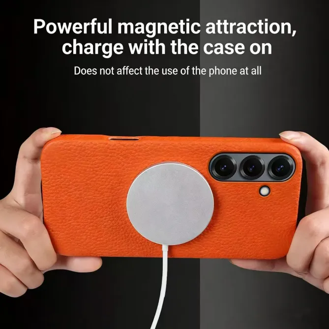 Coque Samsung Galaxy A57 TORO Cuir Véritable Grainé Magnétique