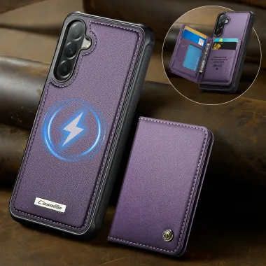 Coque Samsung Galaxy A57 ME80 Effet Cuir Portefeuille Magnétique Détachable