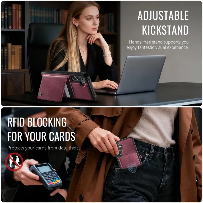 Coque Samsung Galaxy A57 ME80 Effet Cuir Portefeuille Magnétique Détachable