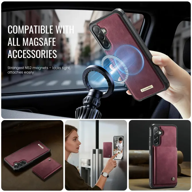 Coque Samsung Galaxy A57 ME80 Effet Cuir Portefeuille Magnétique Détachable