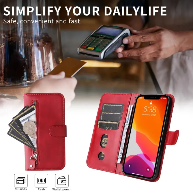 Housse Portefeuille Zippée Simili Cuir pour Honor Magic 6 Pro