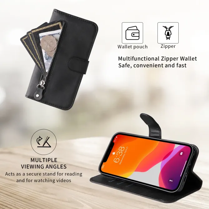 Housse Portefeuille Zippée Simili Cuir pour Honor Magic 6 Pro