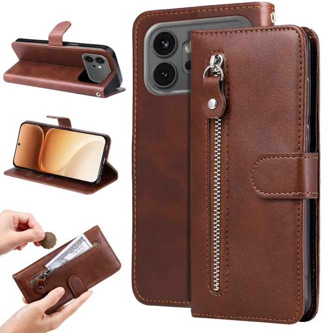 Housse Portefeuille Zippée Simili Cuir pour Honor Magic 6 Pro