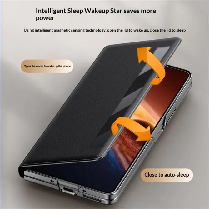 Housse Honor Magic V6 Simili Cuir Fenêtre Intelligente Béquille