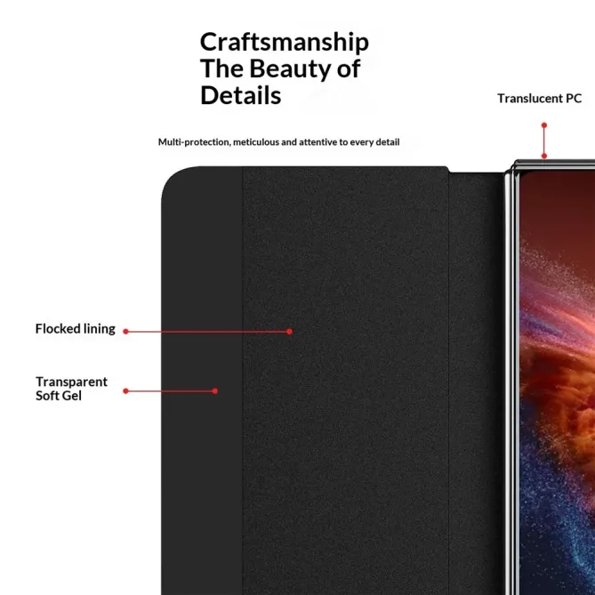 Housse Honor Magic V6 Simili Cuir Fenêtre Intelligente Béquille