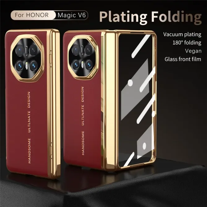 Coque Honor Magic V6 Simili Cuir Valamir avec Verre Trempé Intégré
