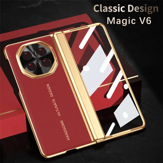 Coque Honor Magic V6 Simili Cuir Valamir avec Verre Trempé Intégré