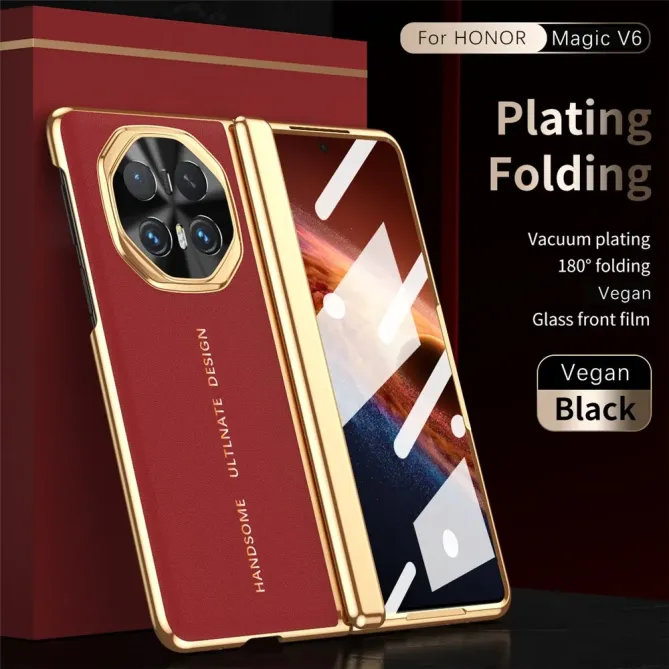 Coque Honor Magic V6 Simili Cuir Valamir avec Verre Trempé Intégré