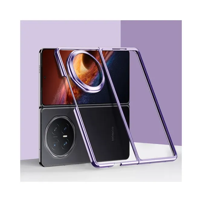 Coque Honor Magic V6 Transparente avec Contour Galvanisé et Protection Charnière