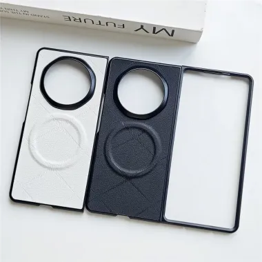 Coque Honor Magic V6 Simili Cuir Motif X Magnétique