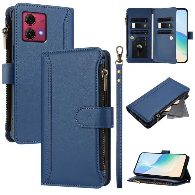 Housse Moto G84 5G Portefeuille 9 Cartes et Zip