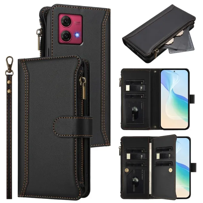 Housse Moto G84 5G Portefeuille 9 Cartes et Zip