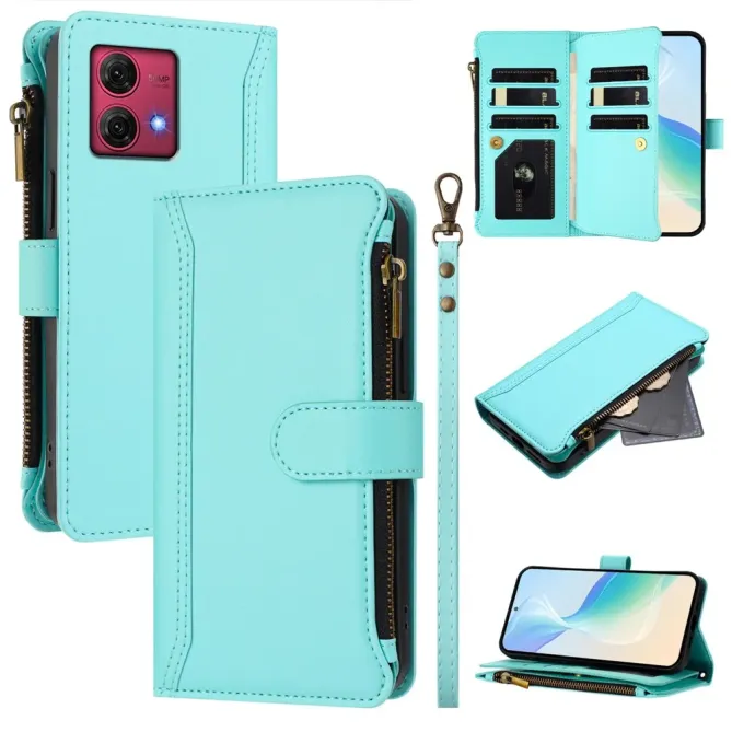 Housse Moto G84 5G Portefeuille 9 Cartes et Zip