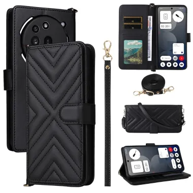 Housse Nothing Phone (3a) Pro Simili Cuir Sangle Porte-Cartes