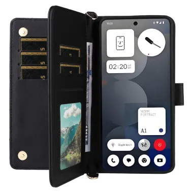 Housse Nothing Phone (3a) Pro Simili Cuir Sangle Porte-Cartes