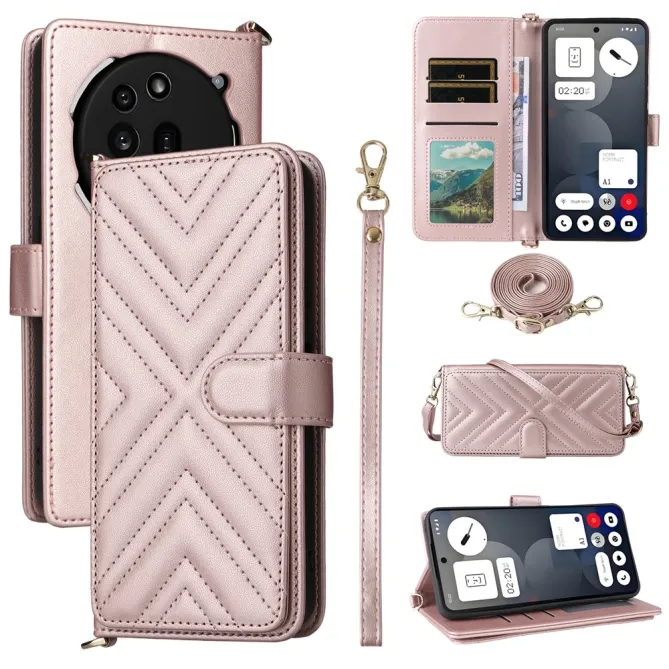 Housse Nothing Phone (3a) Pro Simili Cuir Sangle Porte-Cartes