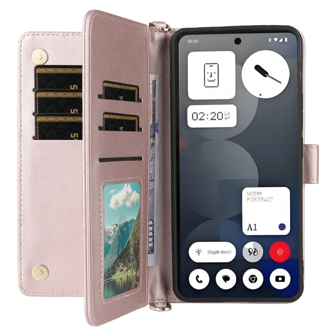 Housse Nothing Phone (3a) Pro Simili Cuir Sangle Porte-Cartes