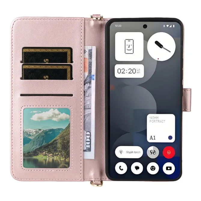 Housse Nothing Phone (3a) Pro Simili Cuir Sangle Porte-Cartes