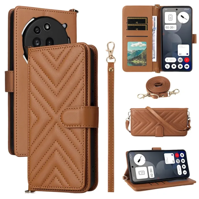 Housse Nothing Phone (3a) Pro Simili Cuir Sangle Porte-Cartes