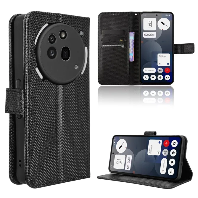 Housse Nothing Phone (3a) Pro Simili Cuir Sangle Porte-Cartes 3