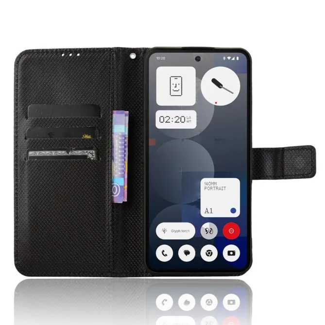 Housse Nothing Phone (3a) Pro Simili Cuir Sangle Porte-Cartes 3