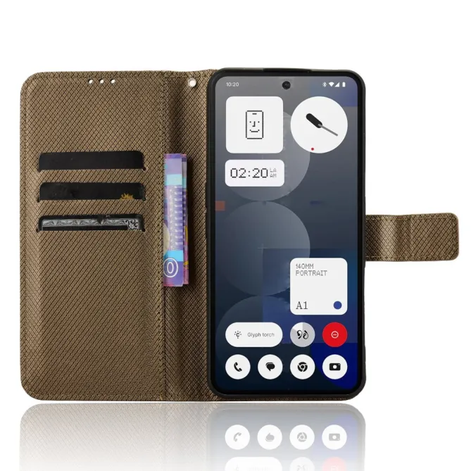 Housse Nothing Phone (3a) Pro Simili Cuir Sangle Porte-Cartes 3