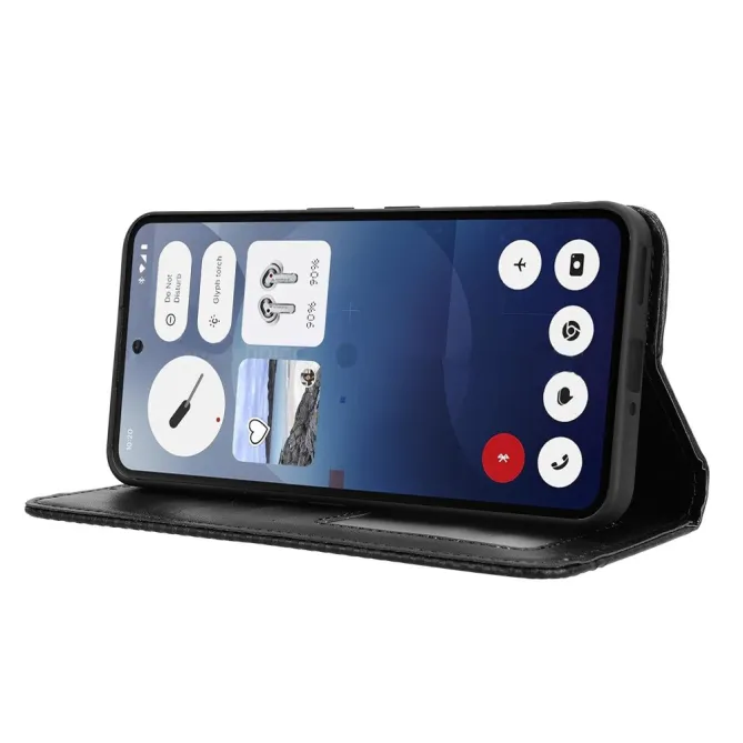 Housse Nothing Phone (3a) Simili Cuir Porte-Cartes Rétro