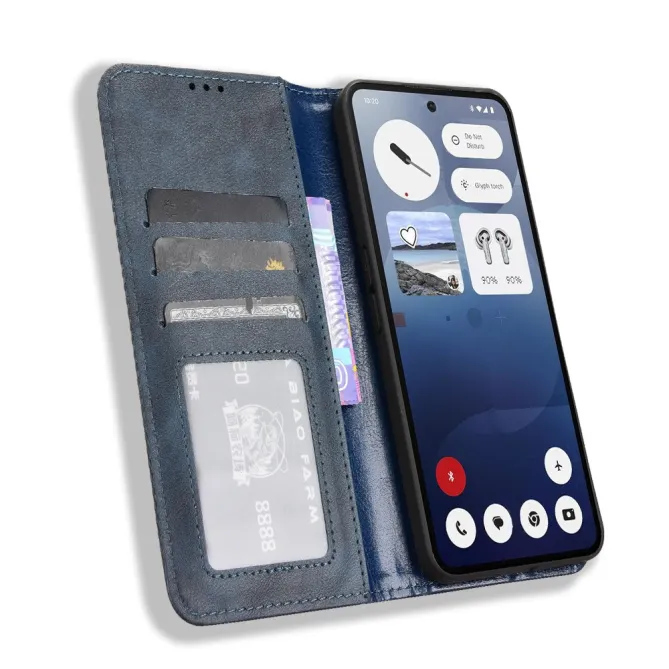 Housse Nothing Phone (3a) Simili Cuir Porte-Cartes Rétro