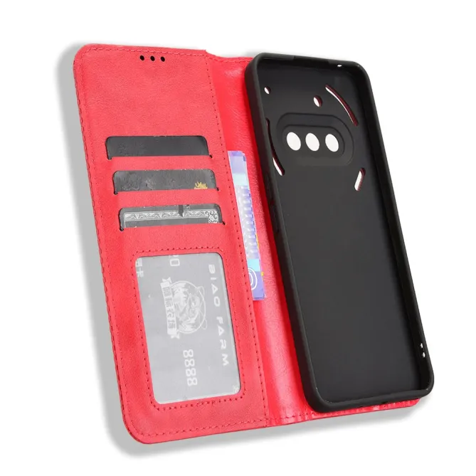 Housse Nothing Phone (3a) Simili Cuir Porte-Cartes Rétro