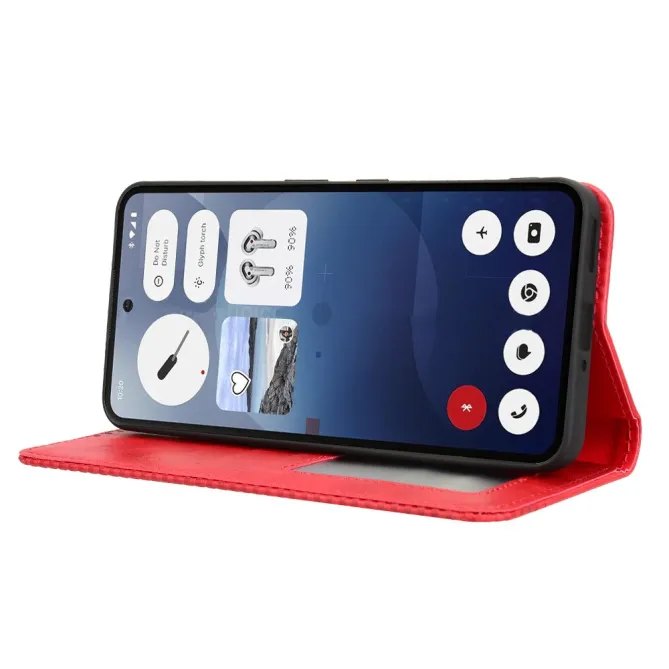 Housse Nothing Phone (3a) Simili Cuir Porte-Cartes Rétro