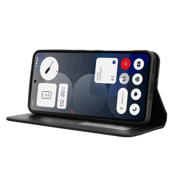 Housse Nothing Phone (3a) Pro Simili Cuir Porte-Cartes Rétro