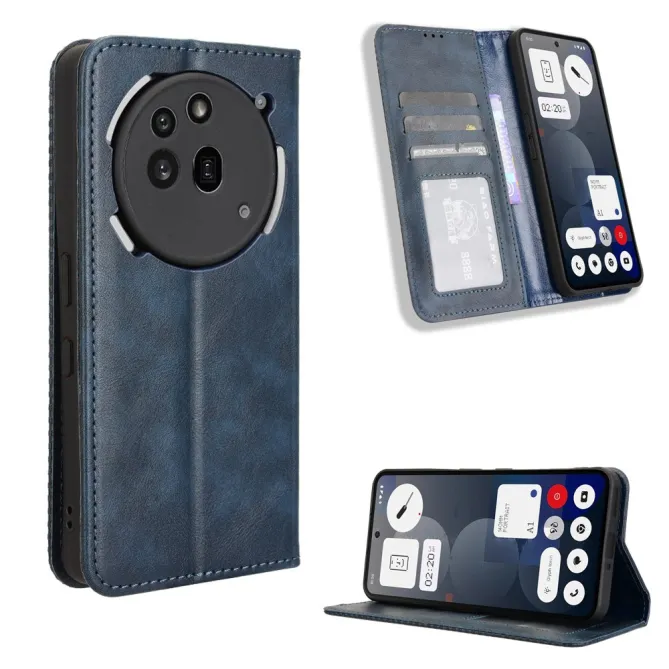 Housse Nothing Phone (3a) Pro Simili Cuir Porte-Cartes Rétro