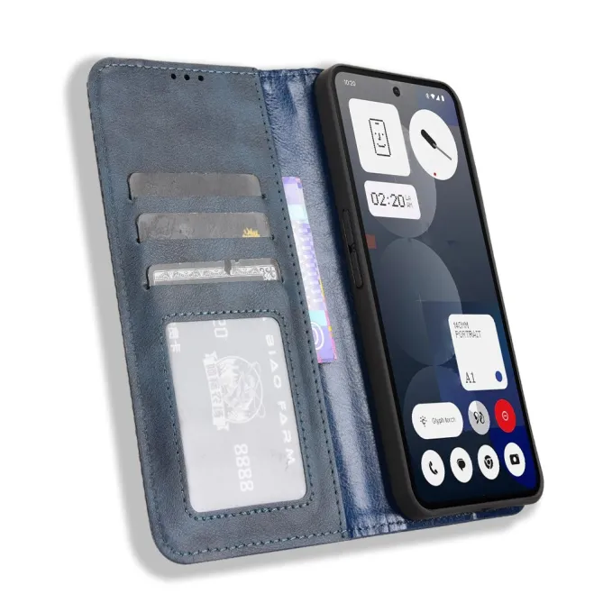 Housse Nothing Phone (3a) Pro Simili Cuir Porte-Cartes Rétro
