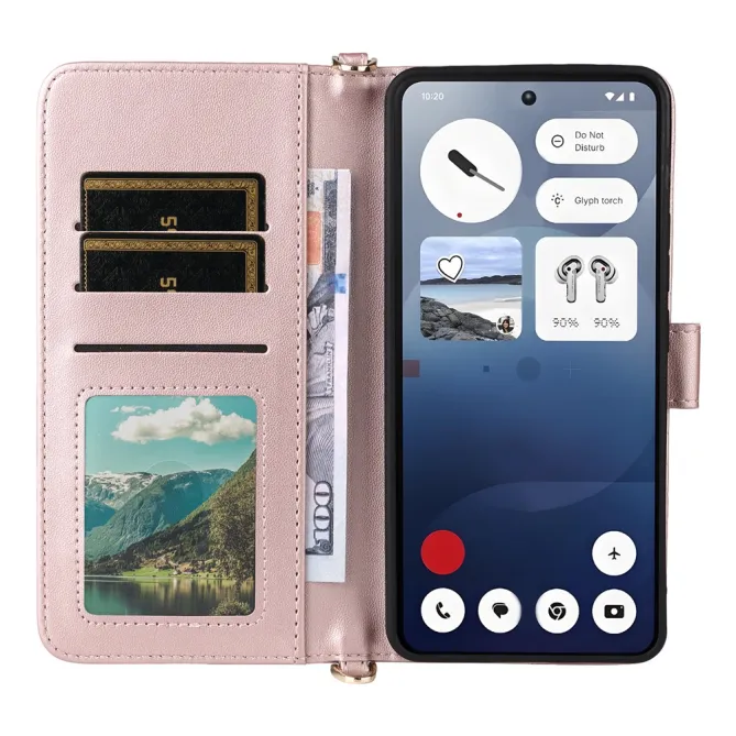 Housse Nothing Phone (3a) Simili Cuir Sangle Porte-Cartes 5